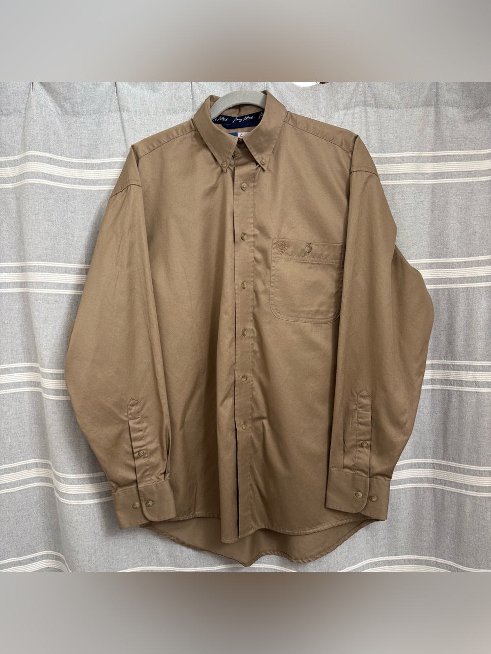Wrangler George Strait Tan Long Sleeve Button Down Shirt Size M